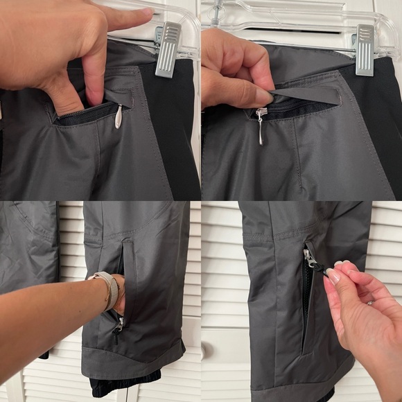 Obermeyer Ridgeline gray and black ski pants size 4 ladies, zipper at ankles. - Picture 2 of 9